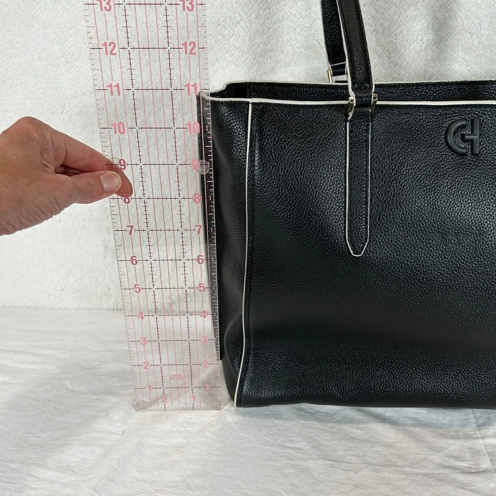 Cole Haan Go-To Tote Black Grand Series Pebbled Leather Bag U06581 NEW